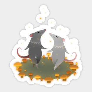 Dancing witch rats Sticker